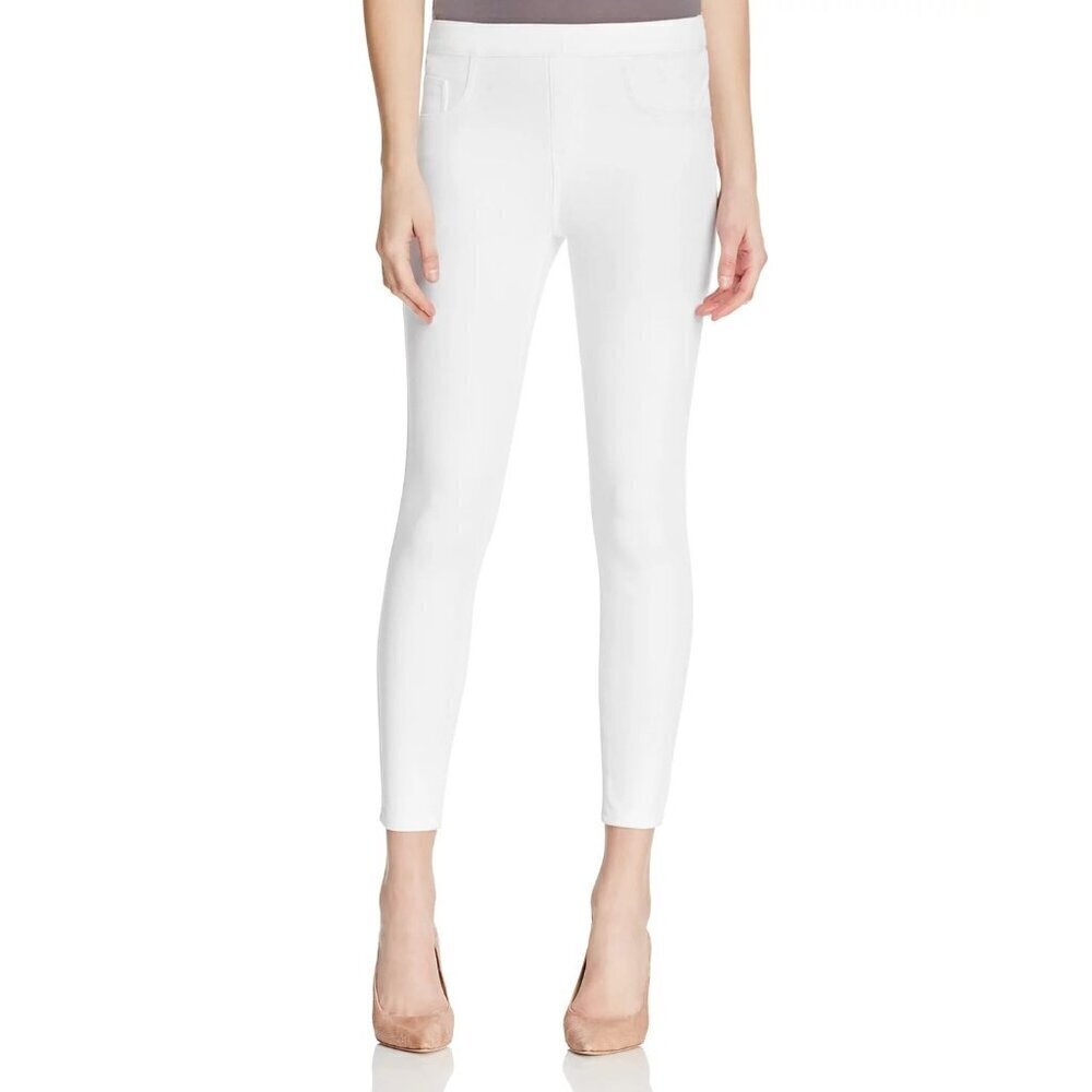 SPANX Ankle Jean-ish Leggings White Pull-up Back Pockets Size XSmall
